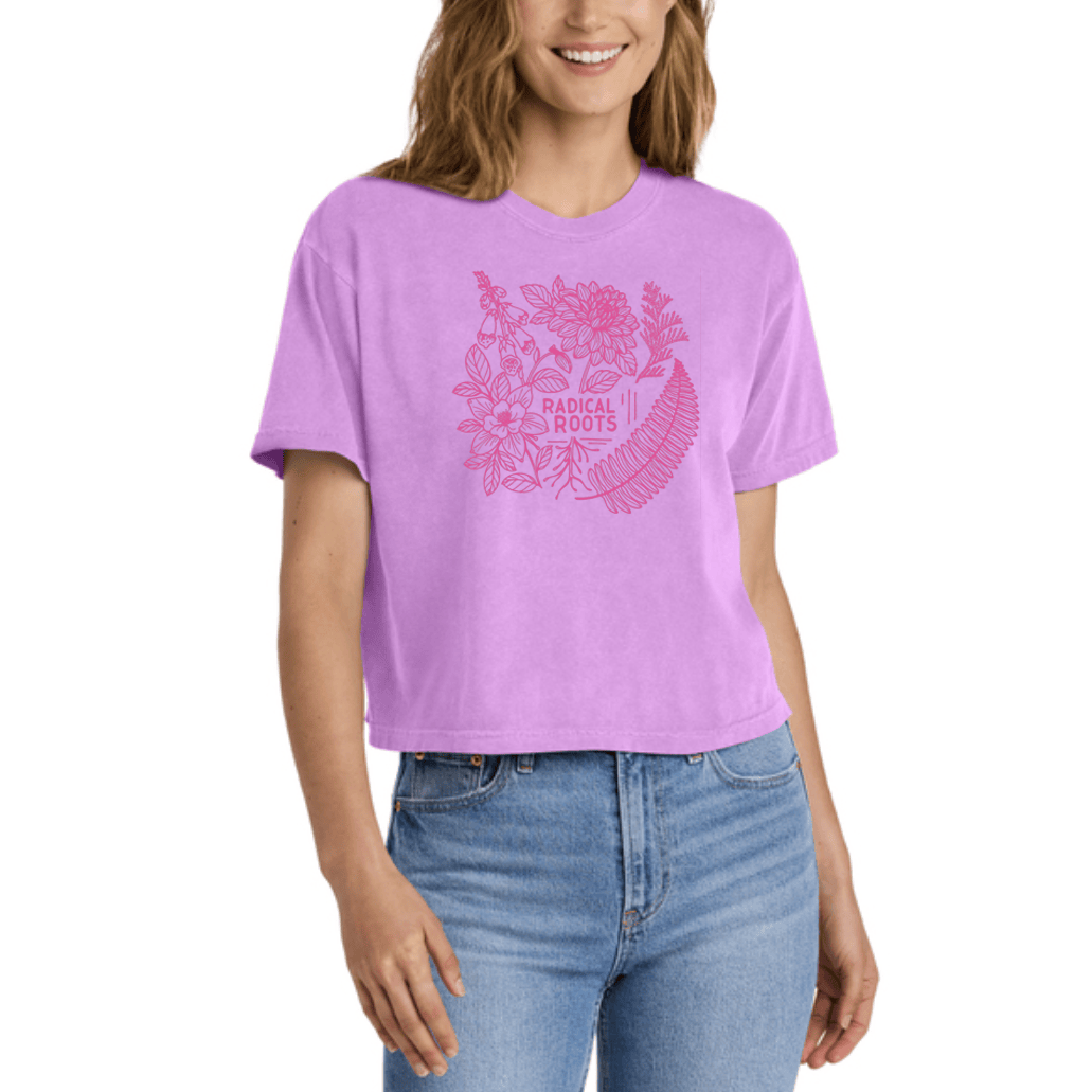 Radical Roots Custom Printed Apparel in Neon Orchid/Pink Ink